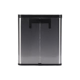 8L Stainless Steel Trash Can Square Design Wall-Mounted Kitchen Garbage Bin with Slide Lid for Home Office Bathroom