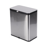 8L Stainless Steel Trash Can Square Design Wall-Mounted Kitchen Garbage Bin with Slide Lid for Home Office Bathroom