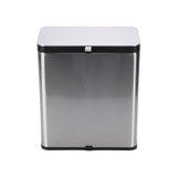 8L Stainless Steel Trash Can Square Design Wall-Mounted Kitchen Garbage Bin with Slide Lid for Home Office Bathroom