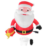 5.9FT Inflatable Father Xmas with Gift Box 190T Polyester IP44 Water Proof LED Lighted Blow Up Xmas Yard Decor for Home Outdoor Party US Plug 100 to 240V
