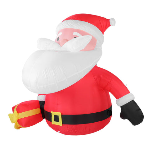 5.9FT Inflatable Father Xmas with Gift Box 190T Polyester IP44 Water Proof LED Lighted Blow Up Xmas Yard Decor for Home Outdoor Party EU Plug 220 to 240V In Australia - Darrahopens