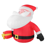 5.9FT Inflatable Father Xmas with Gift Box 190T Polyester IP44 Water Proof LED Lighted Blow Up Xmas Yard Decor for Home Outdoor Party EU Plug 220 to 240V