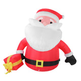 5.9FT Inflatable Father Xmas with Gift Box 190T Polyester IP44 Water Proof LED Lighted Blow Up Xmas Yard Decor for Home Outdoor Party EU Plug 220 to 240V