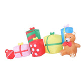 9.8ft Xmas Inflatables Outdoor Decorations Gift Boxes and Bear Blow Up Yard Decorations with LED Light for Holiday Party Garden Lawn Winter Decor EU Plug 220-240V