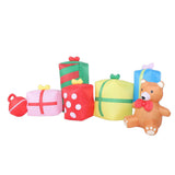 9.8ft Xmas Inflatables Outdoor Decorations Gift Boxes and Bear Blow Up Yard Decorations with LED Light for Holiday Party Garden Lawn Winter Decor EU Plug 220-240V