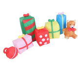 9.8ft Xmas Inflatables Outdoor Decorations Gift Boxes and Bear Blow Up Yard Decorations with LED Light for Holiday Party Garden Lawn Winter Decor EU Plug 220-240V