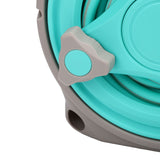 15M Portable Garden Hose Reel with Nozzle Handheld Water Hose Holder Reel for Outdoor Watering Green