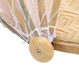 2PCS Food Serving Tent Basket Hand Woven Basket Dust Proof Vegetable Fruits Bread Storage with Mesh Gauze Cover Round