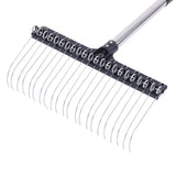 Rake for Leaves 22 Tines 16.3 Inch Wide Steel Wire Garden Rake with 5.2FT Long Handle for Lawn Yard Mulch Thatch In Australia - Darrahopens