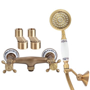 Vintage Style Copper Shower Head Sprayer Hose Kit Concealed Installation Bathroom Accessories