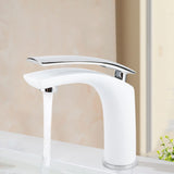 White Paint Washbasin Faucet Hot and Cold Bathroom Hardware Basin Water Tap Standard
