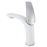 White Paint Washbasin Faucet Hot and Cold Bathroom Hardware Basin Water Tap Standard