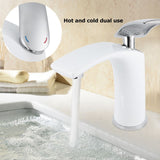 White Paint Washbasin Faucet Hot and Cold Bathroom Hardware Basin Water Tap Standard In Australia - Darrahopens