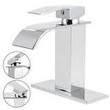 3/8 Standard Wide Spout Single Hole Brass Waterfall Hot and Cold Water Faucet Basin Water Tap