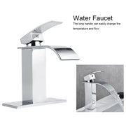 3/8 Standard Wide Spout Single Hole Brass Waterfall Hot and Cold Water Faucet Basin Water Tap