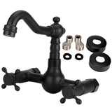 Copper Wall Mounted Bathroom Faucet Dual Handles Bathtub Hot Cold Water Mixer TapB Type Gourd Shaped Short Type In Australia - Darrahopens