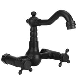 Copper Wall Mounted Bathroom Faucet Dual Handles Bathtub Hot Cold Water Mixer TapB Type Gourd Shaped Short Type