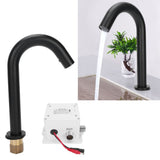 G1/2 Black Sensor Faucet Copper Vertical Intelligent Automatic Washbasin Tap Kitchen Sink Faucet