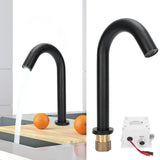 G1/2 Black Sensor Faucet Copper Vertical Intelligent Automatic Washbasin Tap Kitchen Sink Faucet
