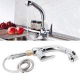 G1/2 Pull Out Bathroom Sink Faucet 360 Degree Rotatable Lift Type Hot and Cold Water Mixer Tap