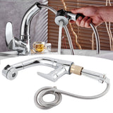 G1/2 Pull Out Bathroom Sink Faucet 360 Degree Rotatable Lift Type Hot and Cold Water Mixer Tap