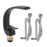G1/2 Curve Design Undercounter Basin Water Faucet Single Hole Basin Cold and Hot Mixer TapBlack In Australia - Darrahopens