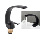 G1/2 Curve Design Undercounter Basin Water Faucet Single Hole Basin Cold and Hot Mixer TapBlack