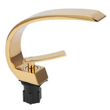 G1/2 Curve Design Undercounter Basin Water Faucet Single Hole Basin Cold and Hot Mixer TapGold