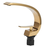 G1/2 Curve Design Undercounter Basin Water Faucet Single Hole Basin Cold and Hot Mixer TapGold