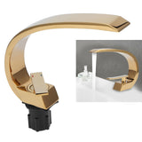 G1/2 Curve Design Undercounter Basin Water Faucet Single Hole Basin Cold and Hot Mixer TapGold