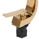 G1/2 Curve Design Undercounter Basin Water Faucet Single Hole Basin Cold and Hot Mixer TapGold