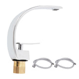 G1/2 Curve Design Faucet Basin Hot Cold Water Mixer Tap Single Handle Sink Faucet with Hose