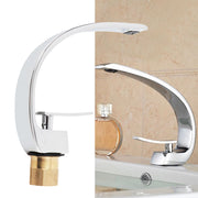 G1/2 Curve Design Faucet Basin Hot Cold Water Mixer Tap Single Handle Sink Faucet with Hose