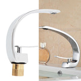 G1/2 Curve Design Faucet Basin Hot Cold Water Mixer Tap Single Handle Sink Faucet with Hose