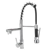 G1/2 Sink Faucet with Pull Down Sprayer Copper Brushed Single Handle Kitchen Water Tap