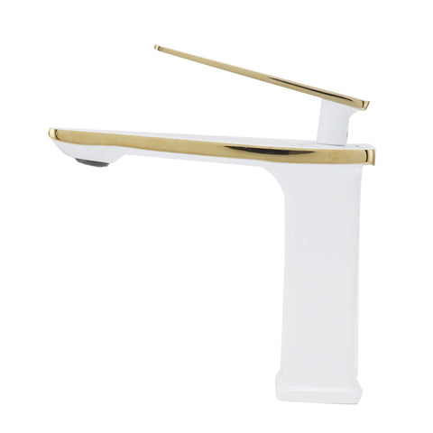 Copper Wash Basin Tap Hot Cold Mixing Faucet with Single Hole Long Handle for Bathroom UseG1/2