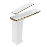 Copper Wash Basin Tap Hot Cold Mixing Faucet with Single Hole Long Handle for Bathroom UseG1/2
