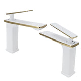 Copper Wash Basin Tap Hot Cold Mixing Faucet with Single Hole Long Handle for Bathroom UseG1/2