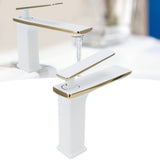 Copper Wash Basin Tap Hot Cold Mixing Faucet with Single Hole Long Handle for Bathroom UseG1/2