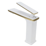 Copper Wash Basin Tap Hot Cold Mixing Faucet with Single Hole Long Handle for Bathroom UseG3/8