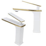 Copper Wash Basin Tap Hot Cold Mixing Faucet with Single Hole Long Handle for Bathroom UseG9/16