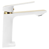 Faucet Hot Cold Mixing Water Tap Wash Basin Tap with Single Spout Long Handle for BathroomG1/2