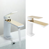 Faucet Hot Cold Mixing Water Tap Wash Basin Tap with Single Spout Long Handle for BathroomG1/2