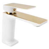 Faucet Hot Cold Mixing Water Tap Wash Basin Tap with Single Spout Long Handle for BathroomG3/8