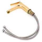 Copper Single Hole Faucet Hot and Cold Water Tap for Washbasin Lavatory Bathroom HotelG3/8