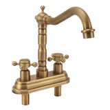 G1/2 Sink Faucet Antique 2 Handle Hot Cold Water Full Copper Basin Mixer Tap for Kitchen Bathroom Golden Type 2