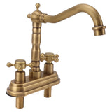 G1/2 Sink Faucet Antique 2 Handle Hot Cold Water Full Copper Basin Mixer Tap for Kitchen Bathroom Golden Type 2