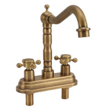 G1/2 Sink Faucet Antique 2 Handle Hot Cold Water Full Copper Basin Mixer Tap for Kitchen Bathroom Golden Type 2