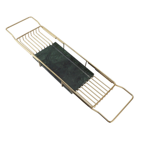 Metal Marble Bathtub Rack Anti Slip Space Saving Multi Functional Expandable Bathtub Tray House Warming Gift Gold Green In Australia - Darrahopens