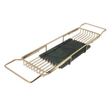 Metal Marble Bathtub Rack Anti Slip Space Saving Multi Functional Expandable Bathtub Tray House Warming Gift Gold Green